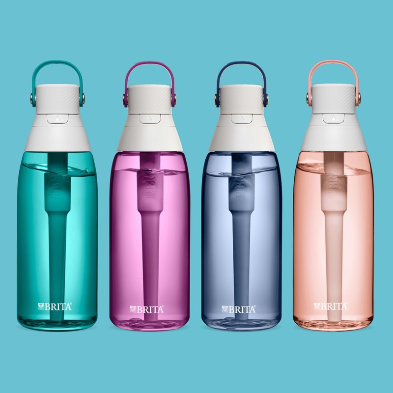 Brita Hard-Sided Plastic Premium Filtering Water Bottle, BPA-Free, Reusable, Replaces