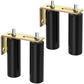 ForoGore 2 Pack 6" Slide Gate Guide Roller with L-Bracket Universal Sliding Gate Rollers Adjustable Sliding Gate Guide Roller for Rolling Gate, Sliding Door, Garage Door, Sliding Gate Hardware Kit