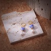Gold-Plated Four Floral Bead and Pearl Earrings – Handcrafted Ceramic