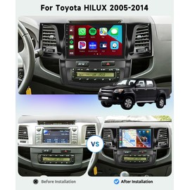 8 Core+6G+128G Car Radio Stereo for Toyota HILUX 2005-2014, Wireless Carplay Android Auto, 9 Inch IPS Touchscreen with WiFi, GPS, Bluetooth,FM/RDS, 32EQ DSP, HD Rear Camera