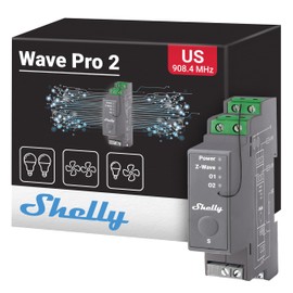 Shelly Wave Pro 2 US | Z-Wave 2-Channel Smart Relay Switch with Dry Contacts| DIN-Rail | Home Automation | Z-Wave Repeater | High Compatibility | Easy Installation | iOS Android App