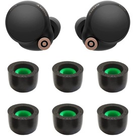 ALXCD Foam Ear Tips Compatible with Sony WF-1000XM4 Earbuds, S/M/L 3 Sizes 3 Pairs Soft Memory Foam Eartips Replacement Ear Tips Earbuds Tips Foam, Compatible with Sony WF-1000XM4 XM4 Foam Black M