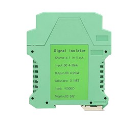 Analog Signal Isolator Transmitter Splitter DC Galvanic Separation Analog Signal Splitter Current Voltage Transmitter DIN Rail Mount (4-20ma 1 in 4 out)