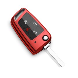 ZSPDACC Car Key Fob Cover Compatible with Volkswagen VW GTI MK7.5 MK7 Flip Key Case Holder Protector Accessories 2021 2020 2019 2018 2017 2016 2015