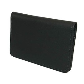 Leather Top Stub Checkbook Cover, Black