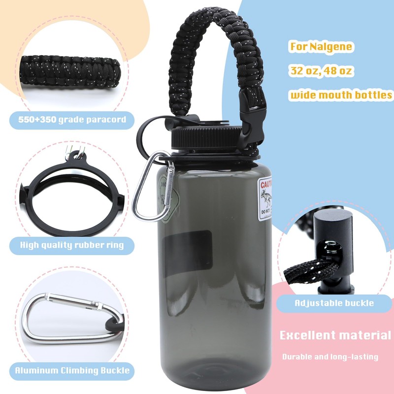 LUTQ 2 Packs Cap Strap for 32oz Wide Mouth Nalgene