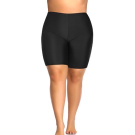 Aqua Eve Plus Size Swim Shorts Women Tummy Control Swimsuit Bottoms High Waisted Bikini Bottom Black 22 Plus