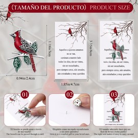 Landical 30 Sets Recuerdos para Funeral En Español Funeral Favor in Spanish Celebration of Life Decorations Cardinal Lapel Pins Remember Me Poem Memorial Cards for Guests Family Remembrance Gifts