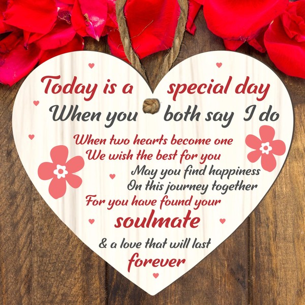 Mr and Mrs Wedding Gift Wooden Heart Plaque - Bride