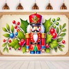 BlissYard Christmas Nutcracker Backdrop Banner Seamless Fabric Wall Hanging Holiday