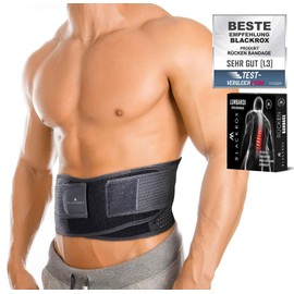 BLACKROX Lumbarox Lumbarox Back Support Belt Lumbar Back Strap for Men and Women Stabilisation Back Straightener Back Strap Back Support Belt (XL, Black)