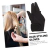 FOMIYES Heat Resistant Hairdressing Gloves 3 Finger Insulative Mittens for