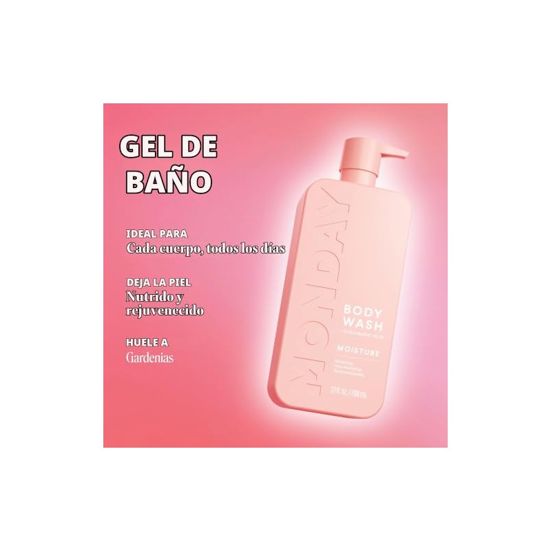 MONDAY HAIRCARE Moisture Body Wash 27 oz - Ingredientes nutritivos,