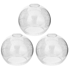 3 Pack Clear Seeded Glass Shade Replacements, Globe Glass Lamp Shade Covers for Light Fixtures, 1.65 Inch Fitter Globes Lampshades for Wall Sconces Chandelier Pendant Lights Bath Vanity Lights