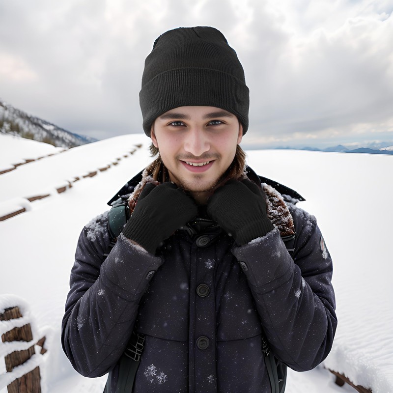 Pistha Beanie for Men Women, Slouchy Knitted Beanie Hats Winter
