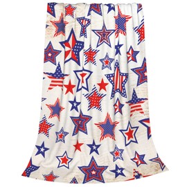 Extra Soft 4th of July Blanket Independence Day Patriotic Star Throw Blanket 60x80 Inch,Cozy Lightweight Blankets for Bed, Sofa, Outdoor Use -Veterans Day, for Family