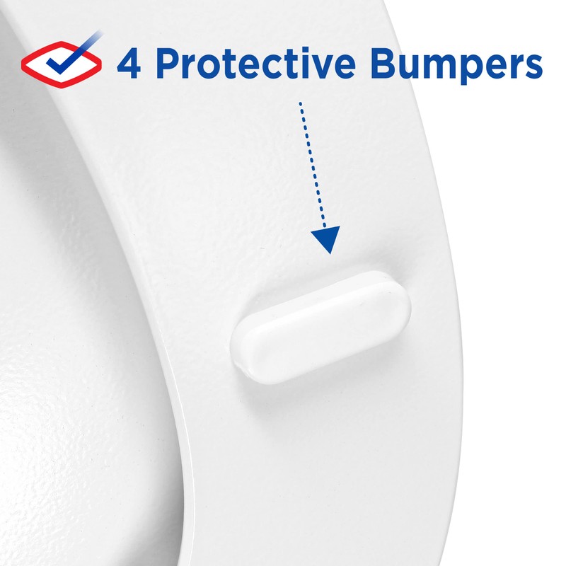 Clorox Round Wood Toilet Seat with Easy-Off Hinges-Wiggle Free Design