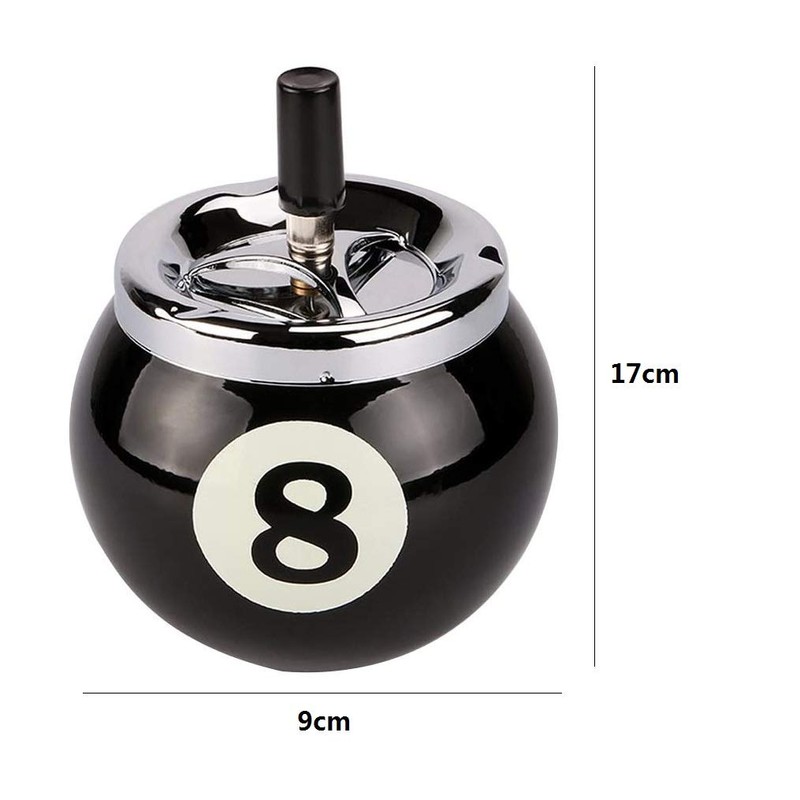 ProLeo Billiard Ball Ashtray Metal with Number 8 for Indoor