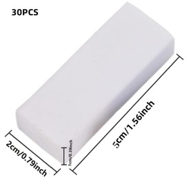 Fabselection 2B Erasers Bulk, 30 Pcs Pencil Eraser, White Eraser, 2B Soft Rubbers Erasers for School Office Supply Stationery Sketching Writing Painting (5 x 2 x 1cm)
