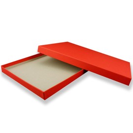 1 x DIN A4, high-quality gift and storage box, 30.2 x 21.3 x 2.1 cm, red, sturdy 650 g/m² cardboard