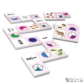 Fun Express Fraction Dominoes - 28 Pieces - Educational and Learning Activities for Kids