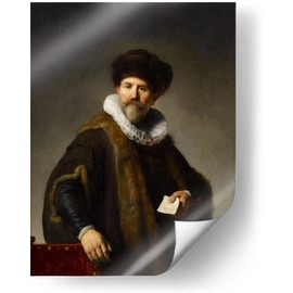 Canvas Lab Póster decorativo Nicolaes Ruts - Rembrandt van Rijn 30 x 40 cm Poster para decorar habitación, oficina, pasillo Decoración con tema: Arte clásico, Barroco