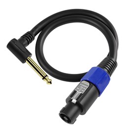 MEIRIYFA Speakon to 1/4 Mono Speaker Cable, 6.35 mm (1/4 Inch) TS to Speakon Plug Speaker Audio Cable with Twist Lock - 0.5 m (6.35 mm Plug)