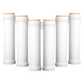 Luxsego Filtros de cabezal de ducha para cabezal de ducha de alta presión, 6 cartuchos de filtro de algodón PP para suavizar agua dura, filtros de repuesto de cabezal de ducha de mano