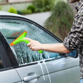 3 Pcs Flexible Silicone Squeegee, FineGood 5.9” Blade Window Squeegee Shower Squeegee for Glass Doors, Car Windshield, Mirror, Window