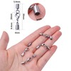 20pcs Stainless Steel Leather Cord Ends with Lobster Clasp Connector