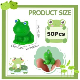HEQU 50 Pcs Mini Frogs, Mini Resin Frogs Mini Figurines Frog Decor Tiny Frogs Mini Figures Mini Animals Frog Toy Mini Resin Animals Frog Garden Decorations for Garden Potted Landscape DIY Craft