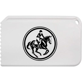 Azeeda 'Equestrian Rider with Horse in Circle Frame' Plastic Ice Scraper (IC00038427)