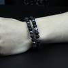 Black Obsidian Bracelet for Men - Soccer Bracelet - Tourmaline