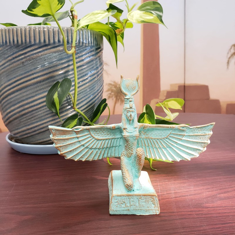 Egyptian Goddess Isis Statue Patina - Ancient Egypt Figurine- Made