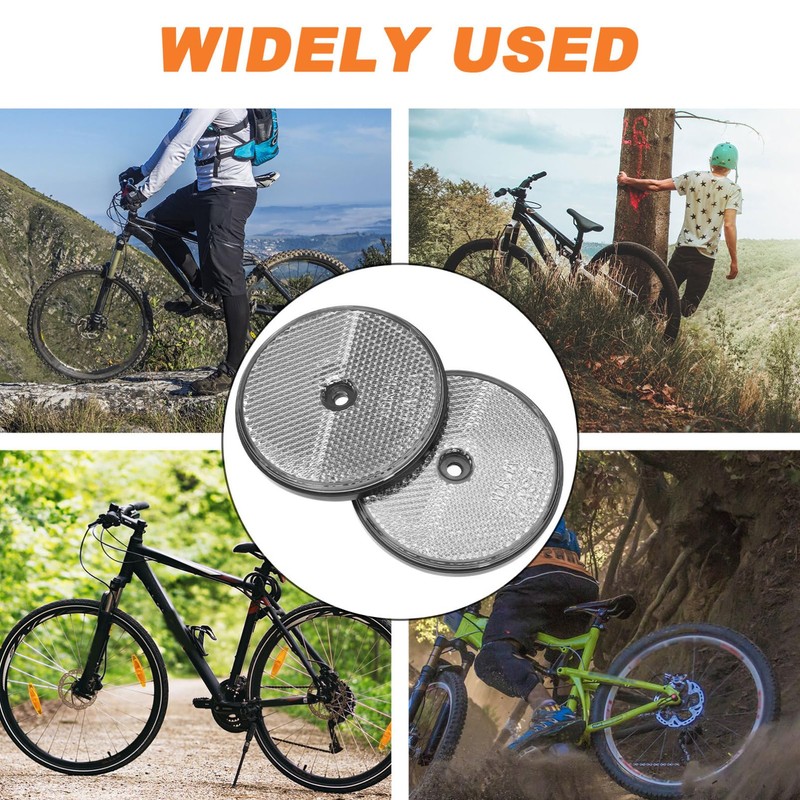 Happyyami 6 pcs Round Reflector mailboxes Reflector Screw on Reflector