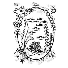 Francoise Collection - Underwater Oval Frame - Clear Stamp Set