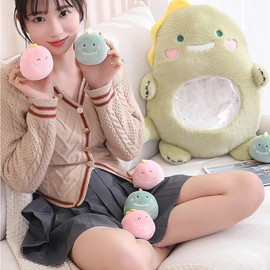 Aiuidun Cute Dinosaur Plush Cushion, Removable Dinosaur Plush Toy, Snack Cushion, Soft Dino Plush Toy, Throw Cushion, Dolls, Gifts for Girls and Boys