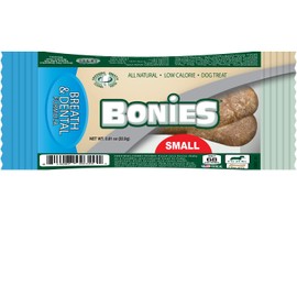 Bonies Natural Breath and Dental Formula Small-Sized Single Bone - All-Natural Ingredients, Fresh Breath, Cleans Teeth, Low Calories, Chicken Flavor, 1 Bone