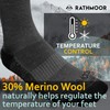 Rathmoor Merino Wool Winter Crew Socks - Walking, Hiking, Cycling