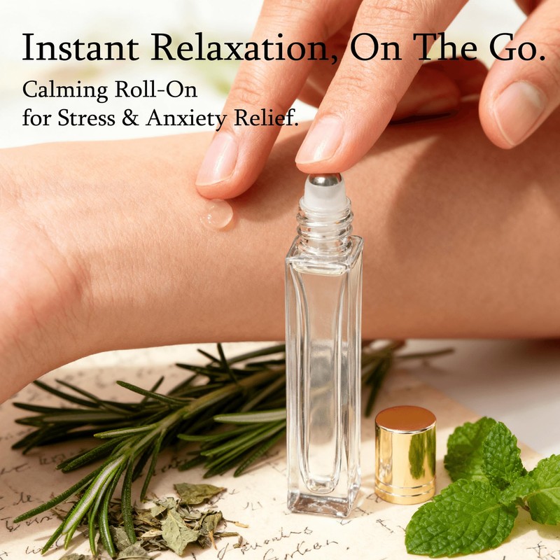 4 Pack 10ml Glass Roller Bottles for Essential Oils, Refillable