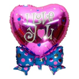 Lecute Globo Gigante Corazon Con Moño Metalico San Valentin Regalo