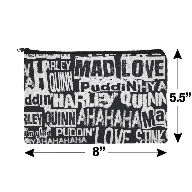 GRAPHICS & MORE Harley Quinn Ransom Pattern Makeup Cosmetic Bag