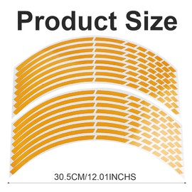 TNSRAY Wheel Rim Stickers, Pack of 16 Stickers Rims for Motorcycles, Cars, Bicycles, Complete Set, Chrome Rim Design, Wheel Sticker for Motorcycle Bikes, Night Universal Rims Stickers, Yellow