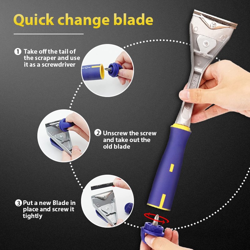 MANUFORE Paint Scraper with 2.5 Inch Double-edged Tungsten Steel Carbide