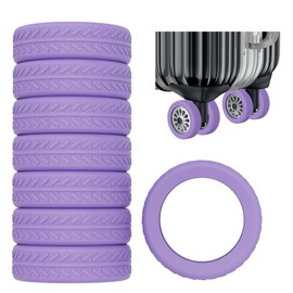 AWINNER Luggage Wheel Covers 8 Pack Upgraded,Silicone Luggage Wheel Protector Covers for most 8 Spinner Wheel Suitcases or Office Chair Caster,Durable,Mute and Shock Absorption (Purple)