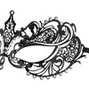 Crown Laser Cut Metal Women's Masquerade Mask Mardi Gras Mask