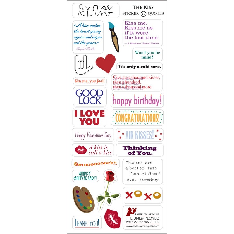 The Unemployed Philosophers Guild Klimt's Kiss Quotable Notable - Greeting