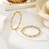 Dr's gift Bamboo Earrings For Women 90s 14k Plated Gold
