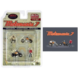 Motomania 7 Limited Edition 4800 Piece Worldwide DCD 4-Piece 1/64 Scale Diecast Figure Set 2 Figures 2 Motorcycles PC Model