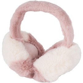 styleBREAKER 04026069 Women's Ear Warmers in Soft Teddy Fur Look, Two-Tone, Cosy Warm Earmuffs for Winter, Mauve Cream